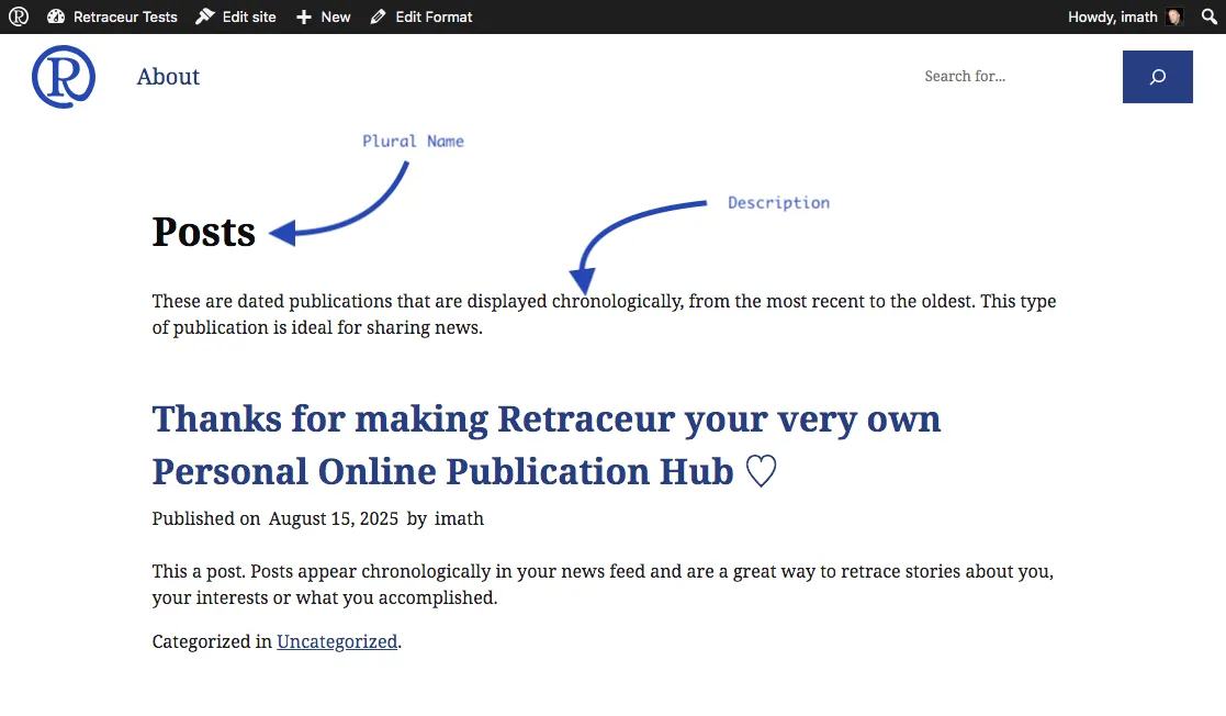 Post Formats Archive page