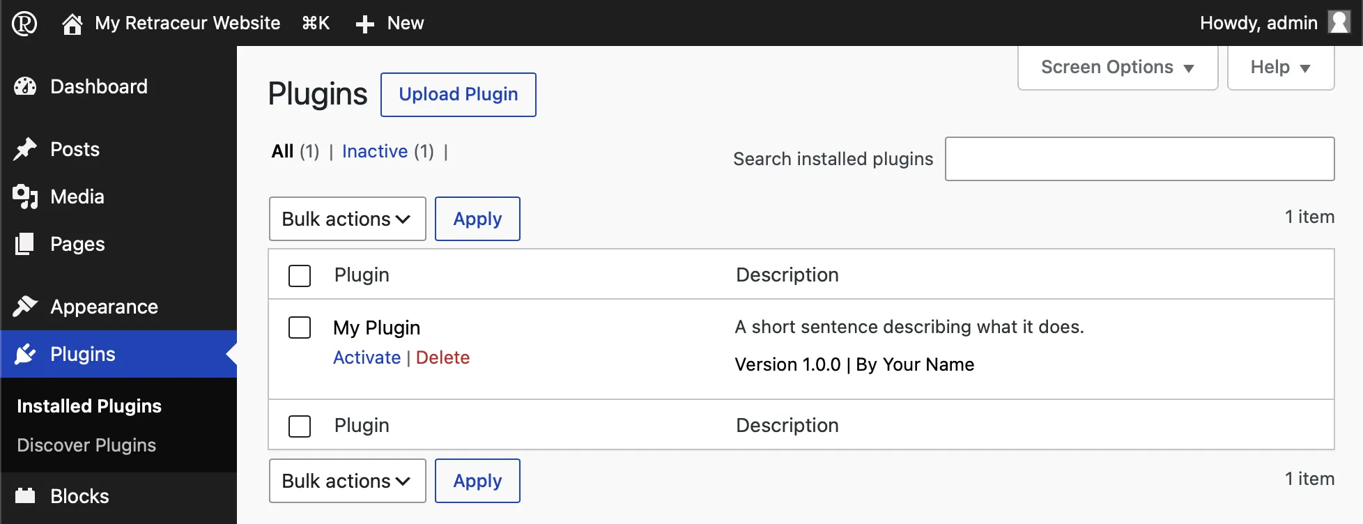 Plugins Administration