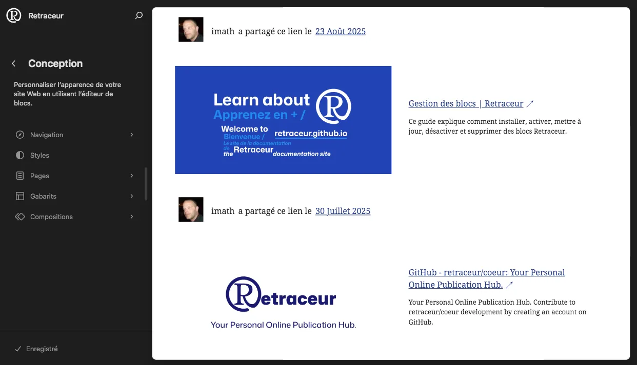 Accueil de l&#x27;Éditeur de Site