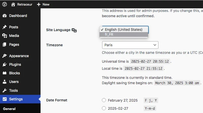 Database setup