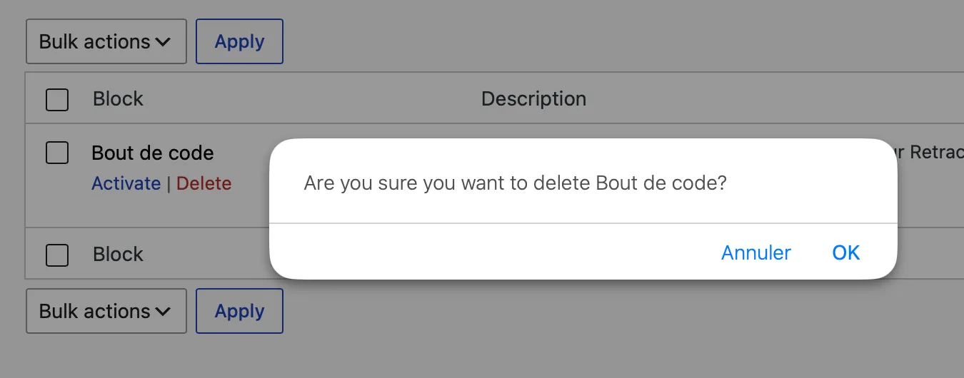 Deletion Confirmation