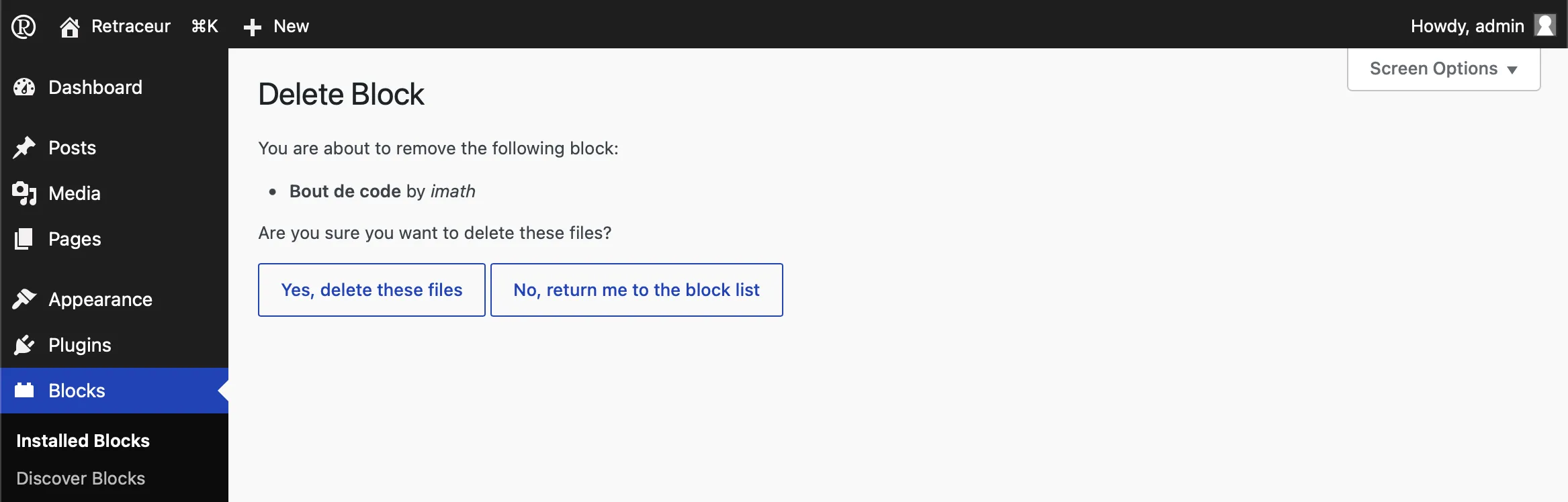 Blocks deleted