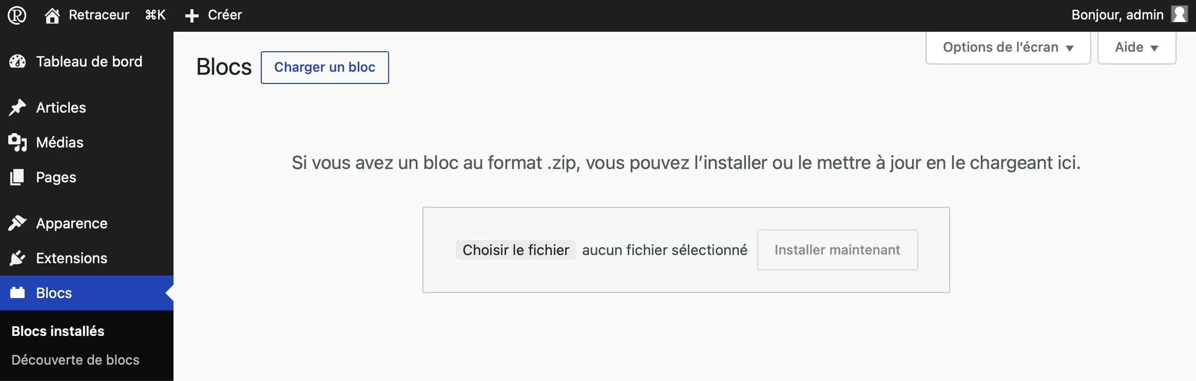 Charger un bloc