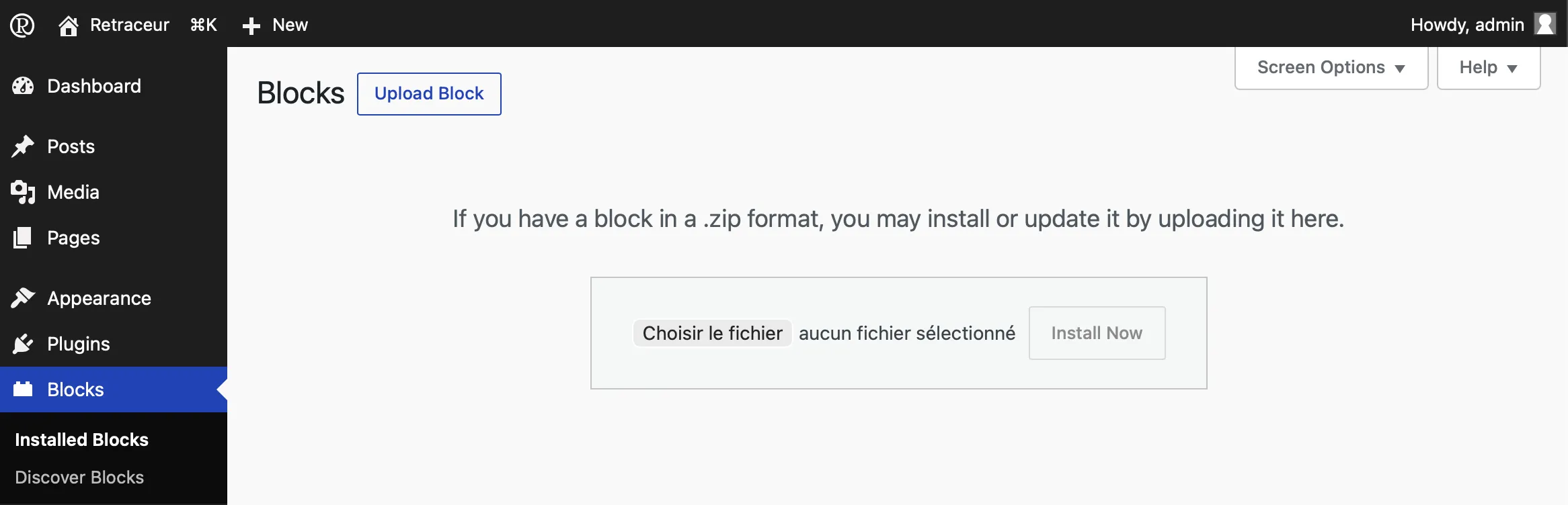 Upload a Block