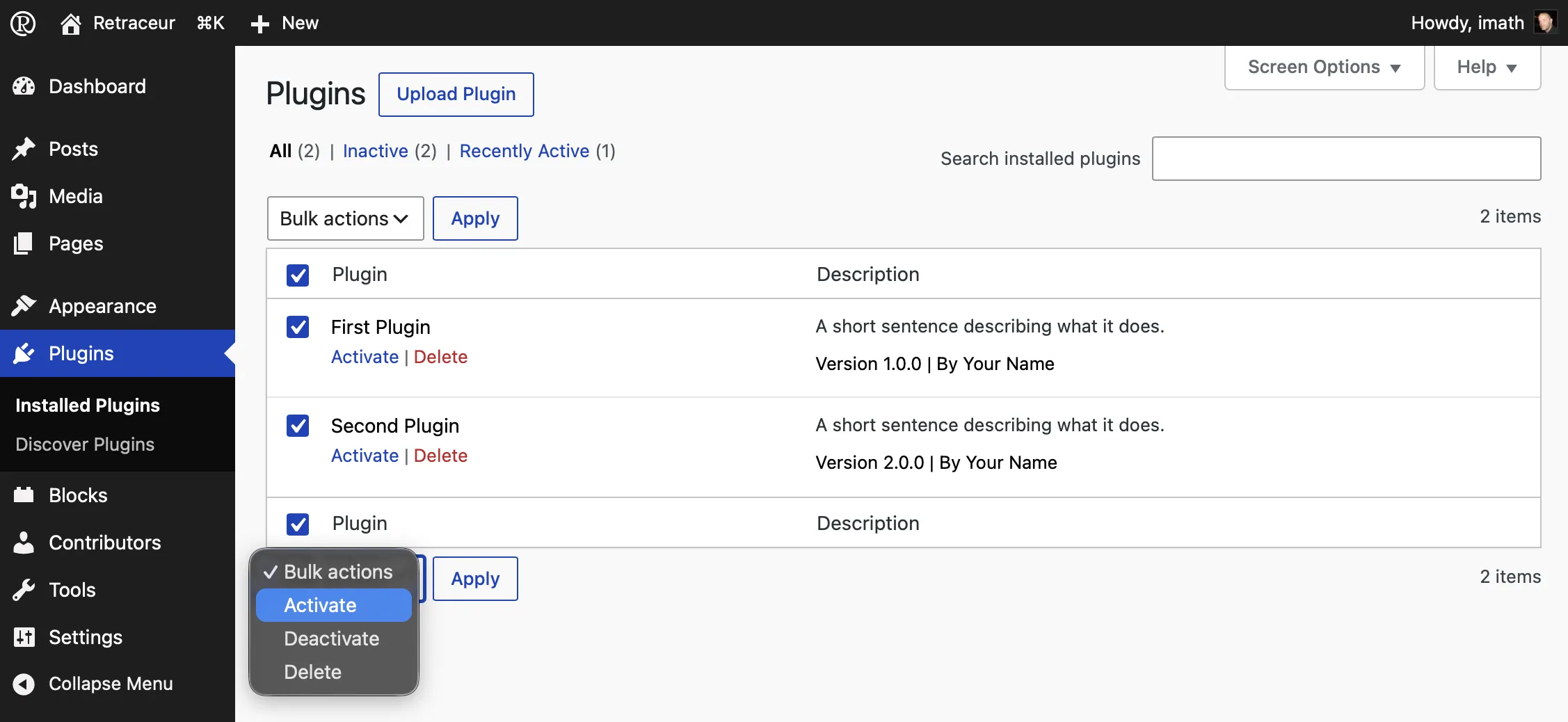 Activate Plugins